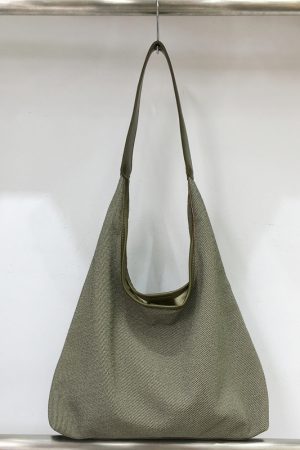 Large Capacity Women's Canvas Woven Underarm Tote Bag - Casual Versatile Style for 2024, Perfect for Daily Use