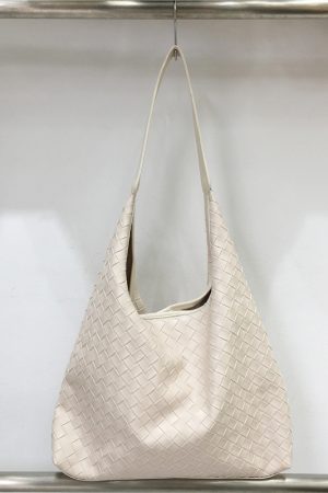 Large Capacity Women's Canvas Woven Underarm Tote Bag - Casual Versatile Style for 2024, Perfect for Daily Use