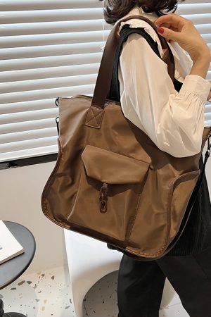 Large-Capacity Women's Shoulder Bag - Versatile Minimalist Tote & Crossbody for Students and Commuters - Chic Everyday Style