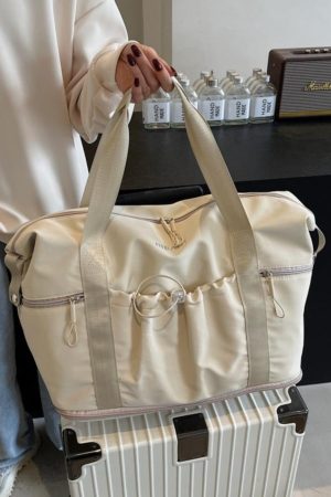 Large Capacity Women's Tote Bag for Travel, Fitness, Business Trips - Versatile Maternity & Luggage Storage with Trolley Compatibility