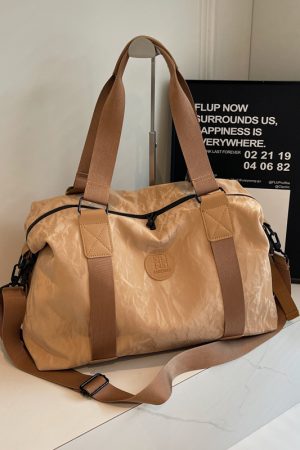 Large Capacity Women's Travel Bag - Solid Color, Portable Hand-Held Design, Ideal for Maternity, Sports, Gym, and Luggage.