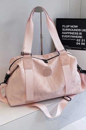 Large Capacity Women's Travel Bag - Solid Color, Portable Hand-Held Design, Ideal for Maternity, Sports, Gym, and Luggage.