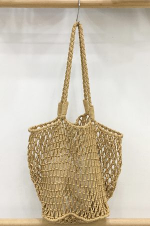 Large Capacity Woven Fishing Net Beach Bag - Stylish Summer Shoulder Tote for Vacation, Underarm Carry, and Casual Outings