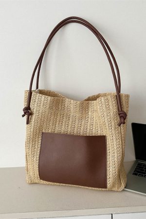 Large Capacity Woven Straw Bag for Women - Versatile Summer 2025 Shoulder Crossbody Tote - Perfect Beach Commuter Style
