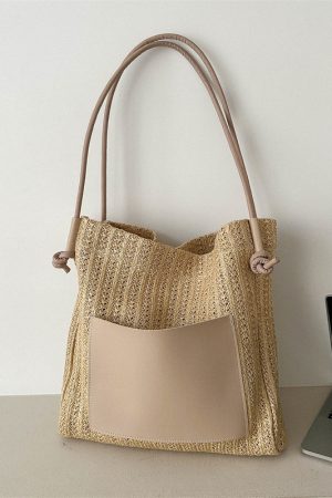 Large Capacity Woven Straw Bag for Women - Versatile Summer 2025 Shoulder Crossbody Tote - Perfect Beach Commuter Style