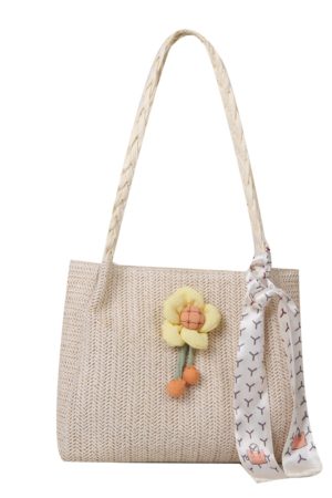 Large-Capacity Woven Straw Shoulder Bag for Women – 2025 Summer Versatile Beach Crossbody Tote