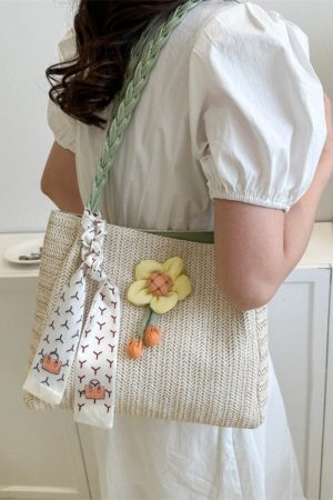 Large-Capacity Woven Straw Shoulder Bag for Women – 2025 Summer Versatile Beach Crossbody Tote