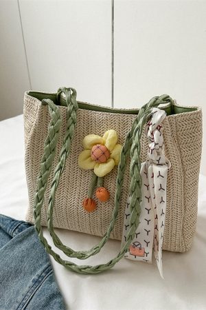 Large-Capacity Woven Straw Shoulder Bag for Women – 2025 Summer Versatile Beach Crossbody Tote