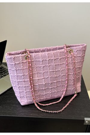 Large Textured Retro Handbag for Women - Trendy 2025 Korean Style Shoulder Tote Bag with High Capacity