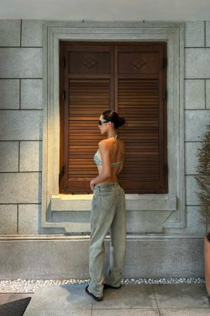 Leopard Print Bikini with Shiny Gold Thread, Quick-Dry Fabric & Removable Chest Pad - Trendy Swimwear for Y2K Style