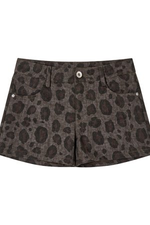 Leopard Print Slim Fit Low Waist Hot Pants for Women - Millennial Style, Trendy 90s Vibes, Casual Summer Fashion