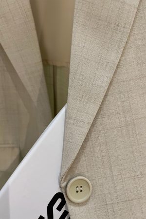 Light Beige Thin Cotton-Linen Blazer for Women - Vintage Commuting Suit Jacket, 2025 Spring Summer Fashion Essentials