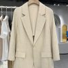 Light Beige Thin Cotton-Linen Blazer for Women - Vintage Commuting Suit Jacket, 2025 Spring Summer Fashion Essentials