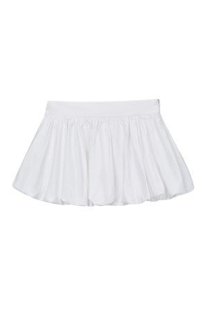 Light Blue Striped Floral Puff Skirt - Spring Collection Girl-Style Ballet Cake Skirt for a 90s Y2K Look