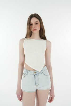 Light Blue Washed Stretchy Denim Shorts for Women - Retro 90s Style High-Waisted Casual Summer Shorts