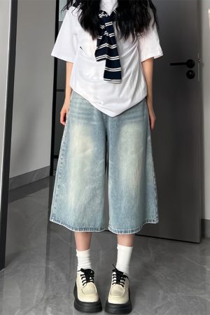 Light-Colored Women's Plus-Size Summer Wide-Leg Pants, High-Waisted Loose-Fitting 7/8 Length Trousers for a Flattering Fit