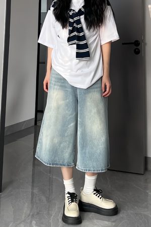 Light-Colored Women's Plus-Size Summer Wide-Leg Pants, High-Waisted Loose-Fitting 7/8 Length Trousers for a Flattering Fit