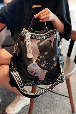 Light Luxury Fashion Backpack for Women - Large Capacity Dual-Use Shoulder Bag, High-End Commuting Style