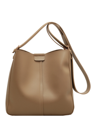 Light Luxury Retro High-End Bucket Bag for Women - Versatile Minimalist Shoulder Crossbody Bag for Commuting