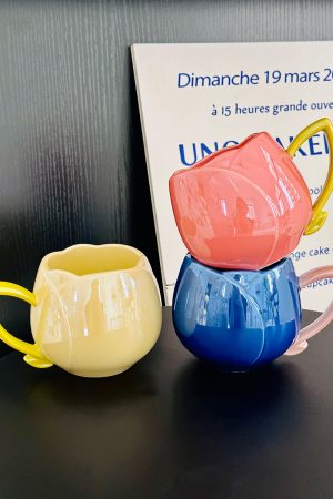 Light Luxury Tulip Ceramic Drinking Cup - Elegant Gift for Girls, Perfect Birthday Mug for Best Friends