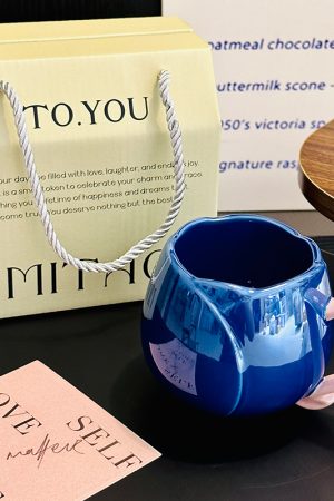 Light Luxury Tulip Ceramic Drinking Cup - Elegant Gift for Girls, Perfect Birthday Mug for Best Friends