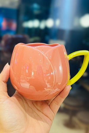 Light Luxury Tulip Ceramic Drinking Cup - Elegant Gift for Girls, Perfect Birthday Mug for Best Friends