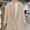Light Pink Elegant Women's Blazer Jacket - Thin High-End Spring/Summer Suit Top for Intellectual Style