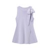 Light Purple Charm Lace-Up Bow Sleeveless Split Tank Top - Unique Women's Summer Fashion in 90s Style