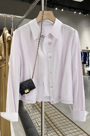 Light Purple Short Jacket for Women - Unique Spring & Autumn Thin Outerwear Trend 2025, Stylish Layering Piece