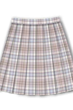 Light Rain Falling Flowers Gemini Check JK Uniform with Pudding Bear Design and Authentic Check Skirt - Y2K Fashion Style