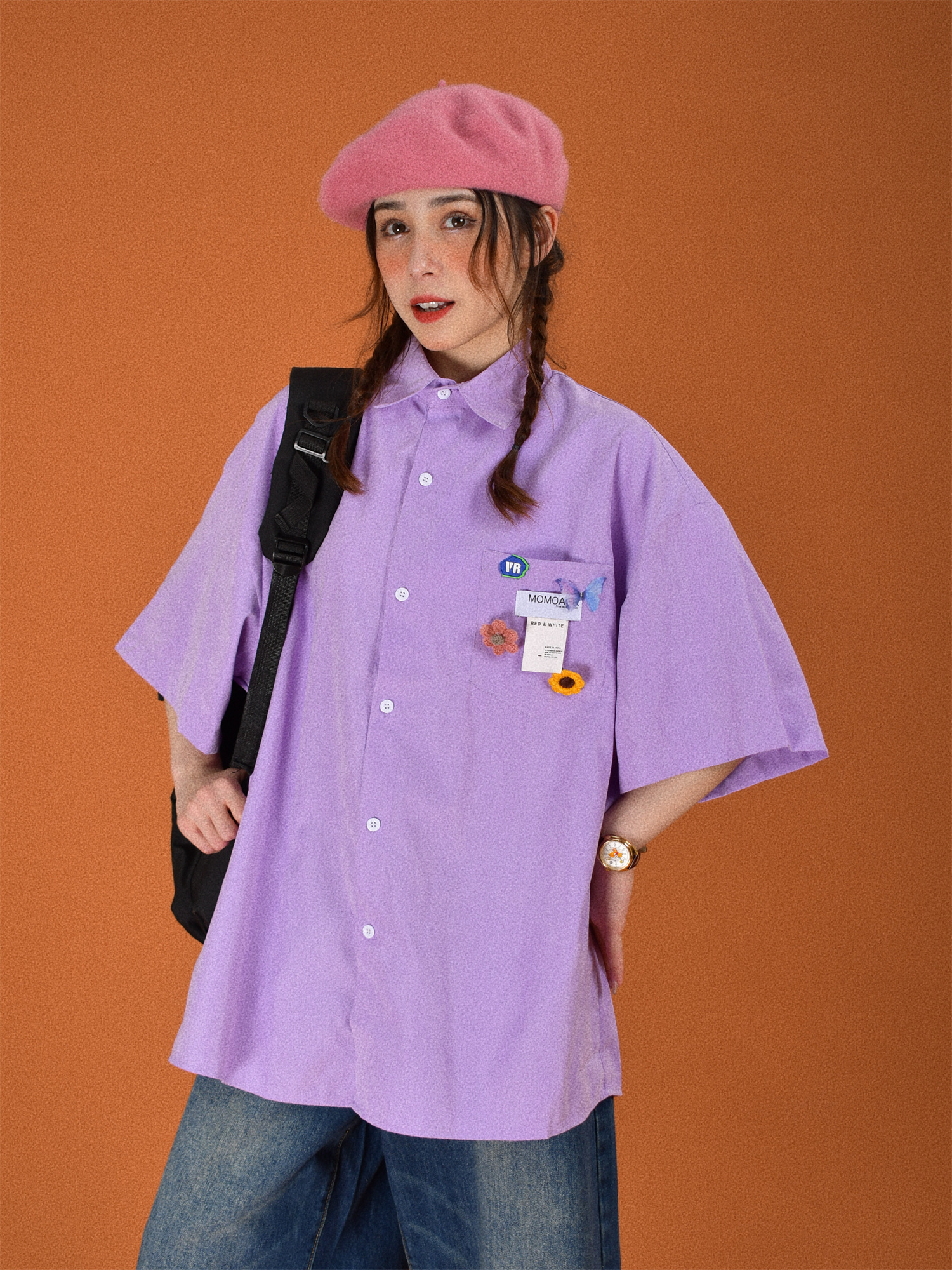 Light Yellow Short Sleeve Shirt for Women - Vintage Loose Fit Korean Style Summer Top - Popular Half Sleeve Design for Students Light Yellow Short Sleeve Shirt for Women - Vintage Loose Fit Korean Style Summer Top - Popular Half Sleeve Design for Students