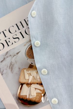 Lightweight Blue Korean-Style Short Jacket for Women - Elegant Summer 2025 Thin Top for a Youthful Look