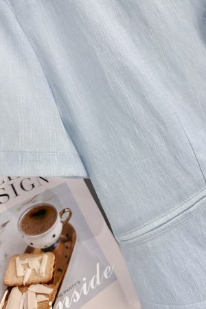 Lightweight Blue Korean-Style Short Jacket for Women - Elegant Summer 2025 Thin Top for a Youthful Look