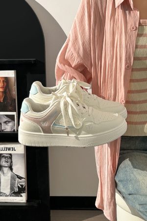 Lightweight Breathable White Sneakers for Women - 2025 Summer Mesh Casual Shoes, Korean Style Versatile Sports Footwear for Students