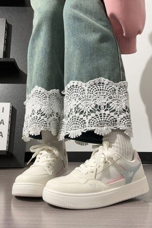 Lightweight Breathable White Sneakers for Women - 2025 Summer Mesh Casual Shoes, Korean Style Versatile Sports Footwear for Students