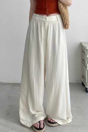 Lightweight Casual Wide-Leg Pants for Women, Loose Breathable Sun-Protective Floor-Length Trousers for Summer Fashion