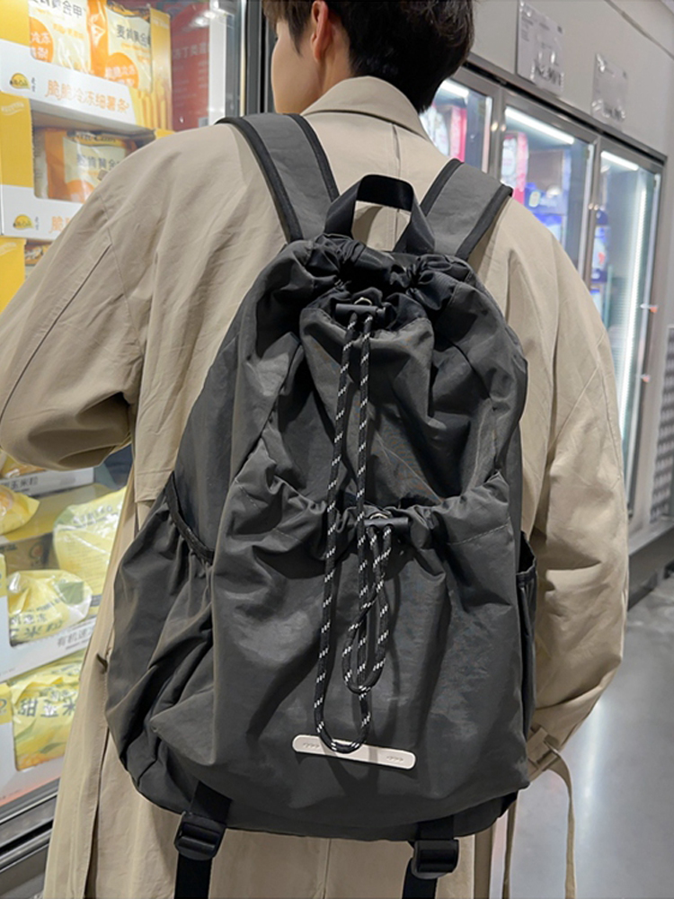 Lightweight Drawstring Backpack for Men - Summer 2025 Outdoor Cycling & Travel Bag, Ideal for School & Mountaineering Adventures Lightweight Drawstring Backpack for Men - Summer 2025 Outdoor Cycling & Travel Bag, Ideal for School & Mountaineering Adventures