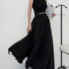 Lightweight High-Waisted A-Line Chiffon Skirt, Floor-Length, Slimming Design, Perfect for Spring and Summer Fashion