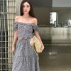 Lightweight High-Waisted Long Skirt Set with Checkered Short-Sleeve Top - Trendy 2-Piece Outfit for Summer Style