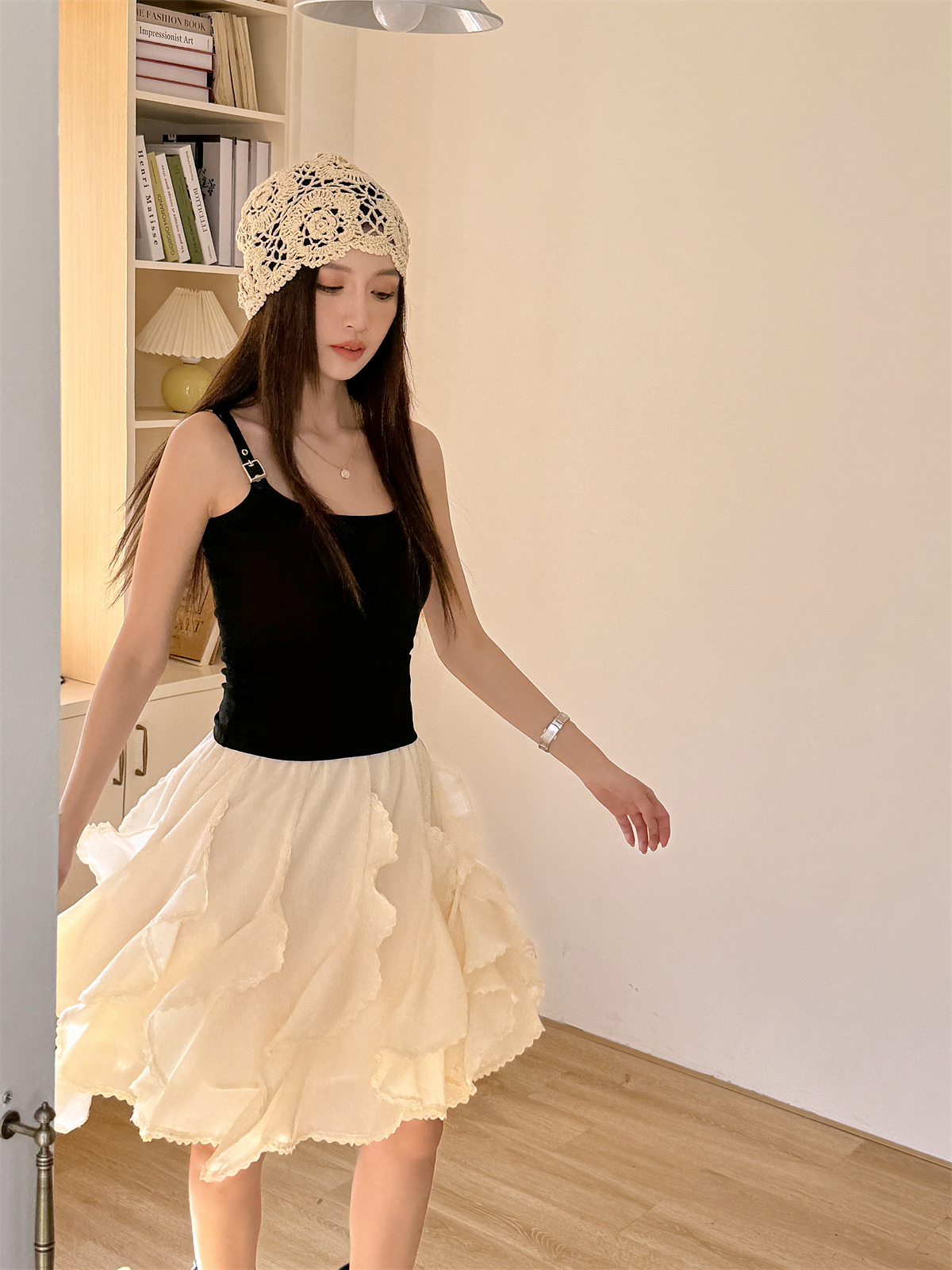 Lightweight Irregular Lace Ruffled A-Line Skirt – Versatile Chiffon Cake Skirt for Spring and Summer Fashion Lightweight Irregular Lace Ruffled A-Line Skirt – Versatile Chiffon Cake Skirt for Spring and Summer Fashion