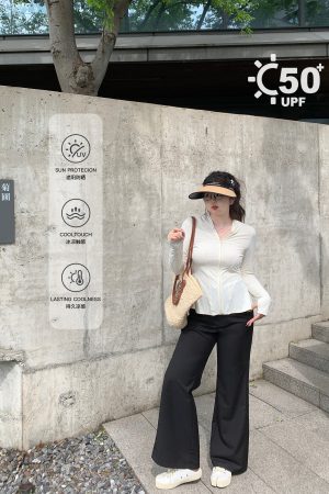 Lightweight Korean Style Cardigan for Yoga - UPF50+ Sun Protection, Anti-Ultraviolet, Slightly Chubby Small Waist, Comic Print Design