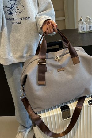 Lightweight Large Capacity Canvas Travel Bag for Women - Commuting, Fitness, and Short-Distance Outing Tote
