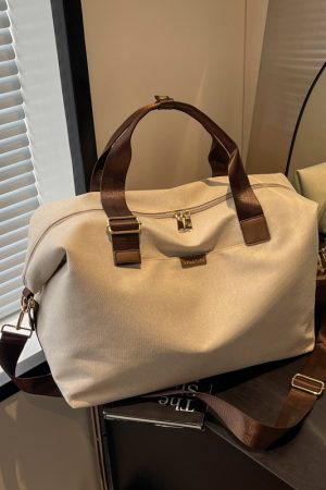 Lightweight Large Capacity Canvas Travel Bag for Women - Commuting, Fitness, and Short-Distance Outing Tote