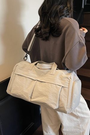 Lightweight Large Capacity Travel Bag for Women and Men, Handheld Crossbody Sports Fitness Bag for Short Trips and Outings