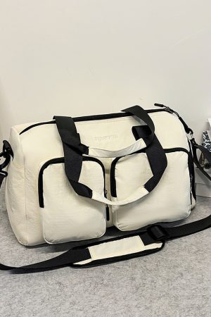 Lightweight Large Capacity Travel Crossbody Bag for Women - Casual Solid Color Luggage Storage & Outdoor Sports Fitness Bag