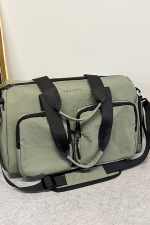 Lightweight Large Capacity Travel Crossbody Bag for Women - Casual Solid Color Luggage Storage & Outdoor Sports Fitness Bag