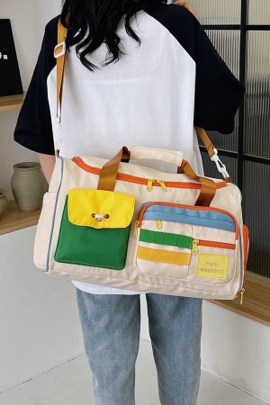 Lightweight Large Capacity Travel Tote Bag for Women - Versatile Gym, Maternity, and Weekend Trip Storage Bag