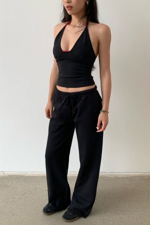 Lightweight Low-Rise Hybrid Sweatpants with Curvy Back Pockets - Comfortable Pajama Pants for Home and Casual Wear