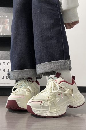 Lightweight Mesh Dad Shoes for Women - Breathable Cocoa Egg Milk Sports Sneakers - Trendy 2025 Style