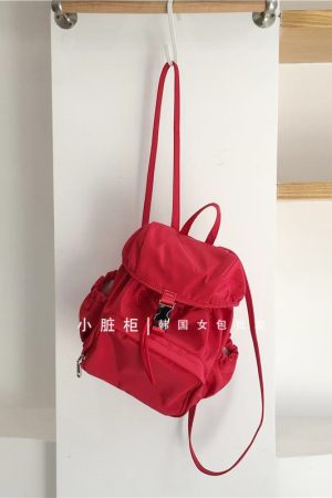 Lightweight Nylon Double Shoulder Bag - Casual Sports Travel Backpack in Korean Style for 2025 Fashion Trends